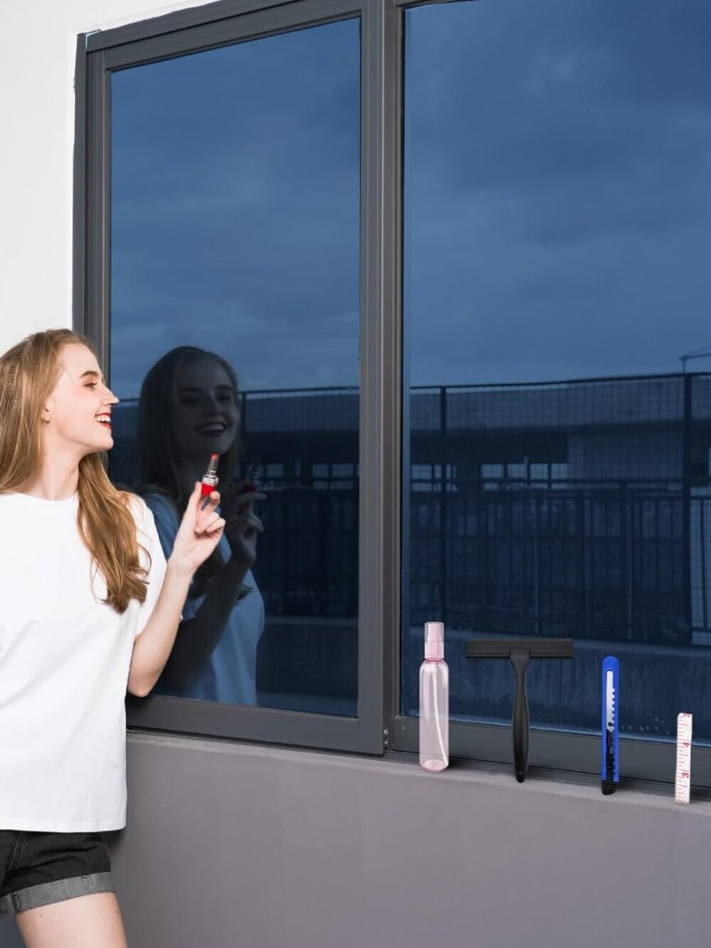 One Way Window Privacy Film with Tools, Malleable Window Tint for Home, Two Side